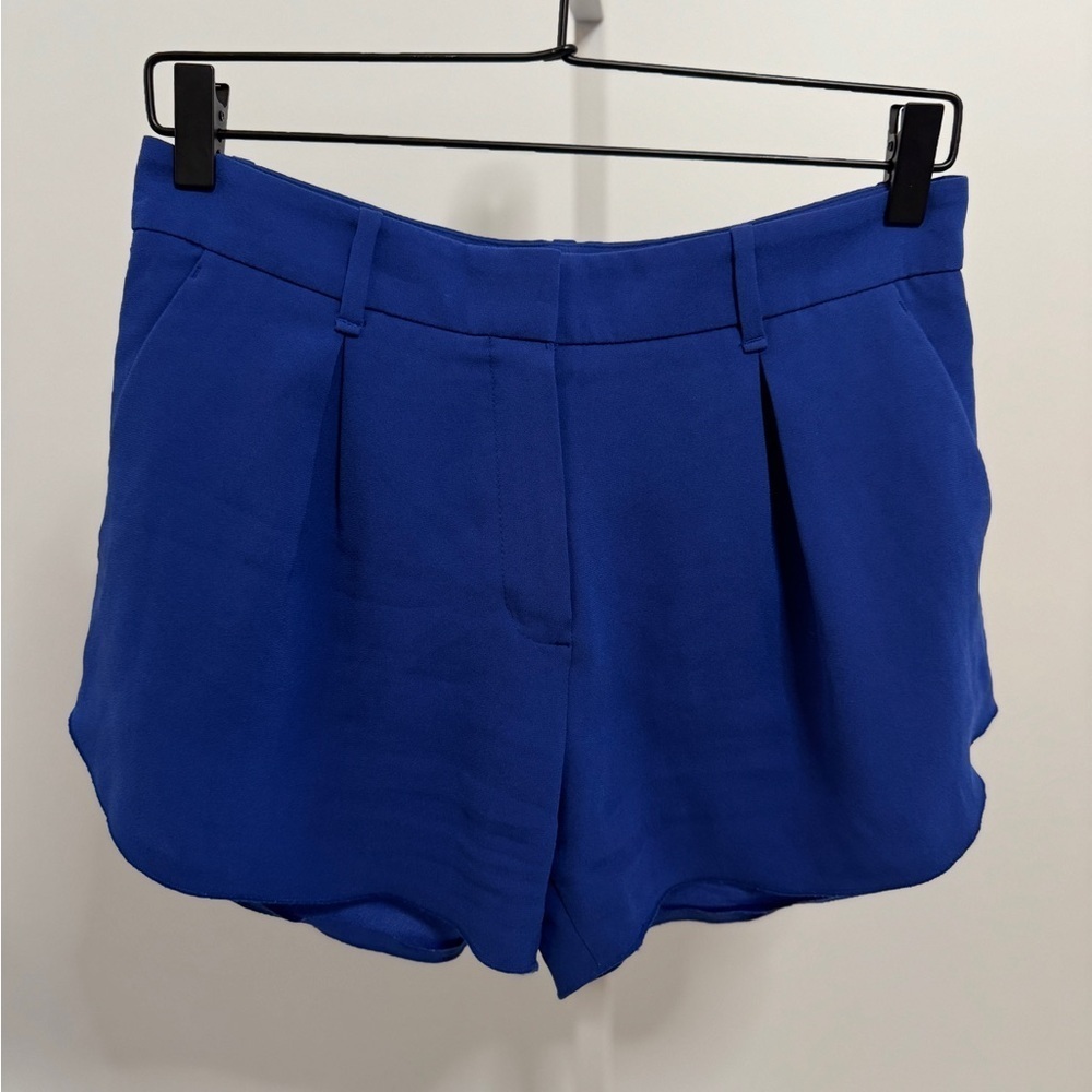 Babaton Cobalt High-Waist Pleated Shorts